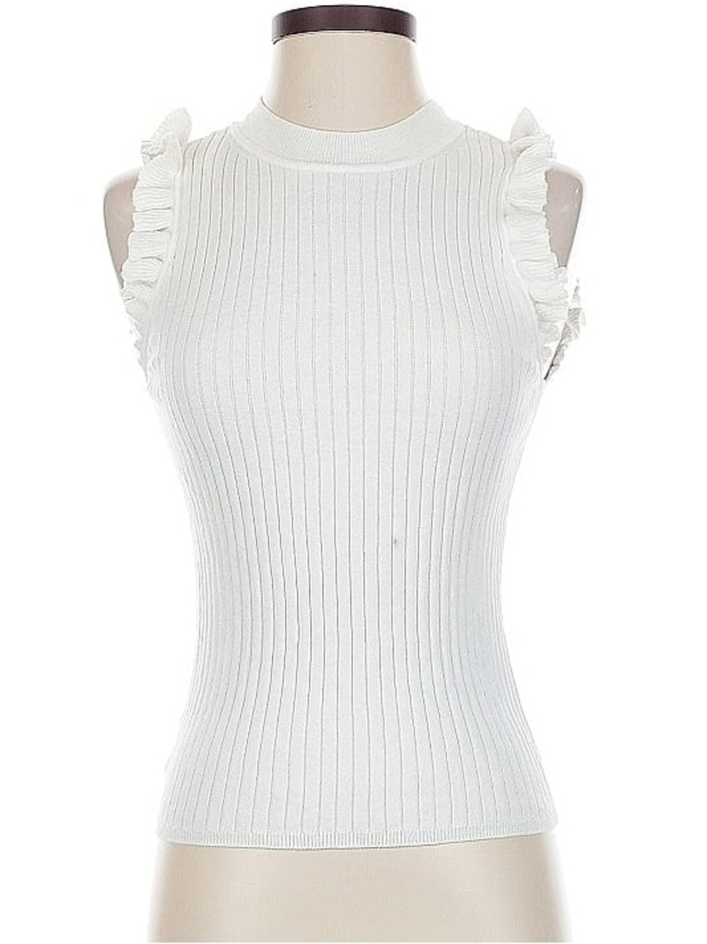 PAIGE Ruffle Edge Sweater Tank Top, XS